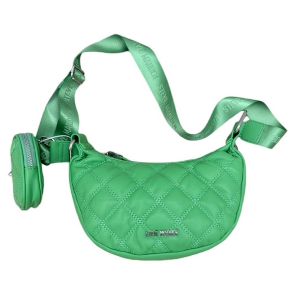 (NWT) STEVE MADDEN Green Flare BDores Crossbody Sling Shoulder 2 PIECE SET Purse - Picture 1 of 13